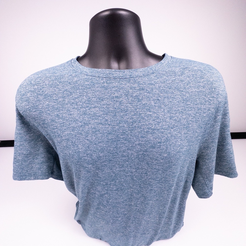 Lululemon Men's Short Sleeve 5 Year Basic Aqua Blue Green Shirt‎ Fits Like Small